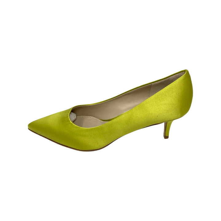 Theory Falun Satin Kitten Heel Pump-Green Side