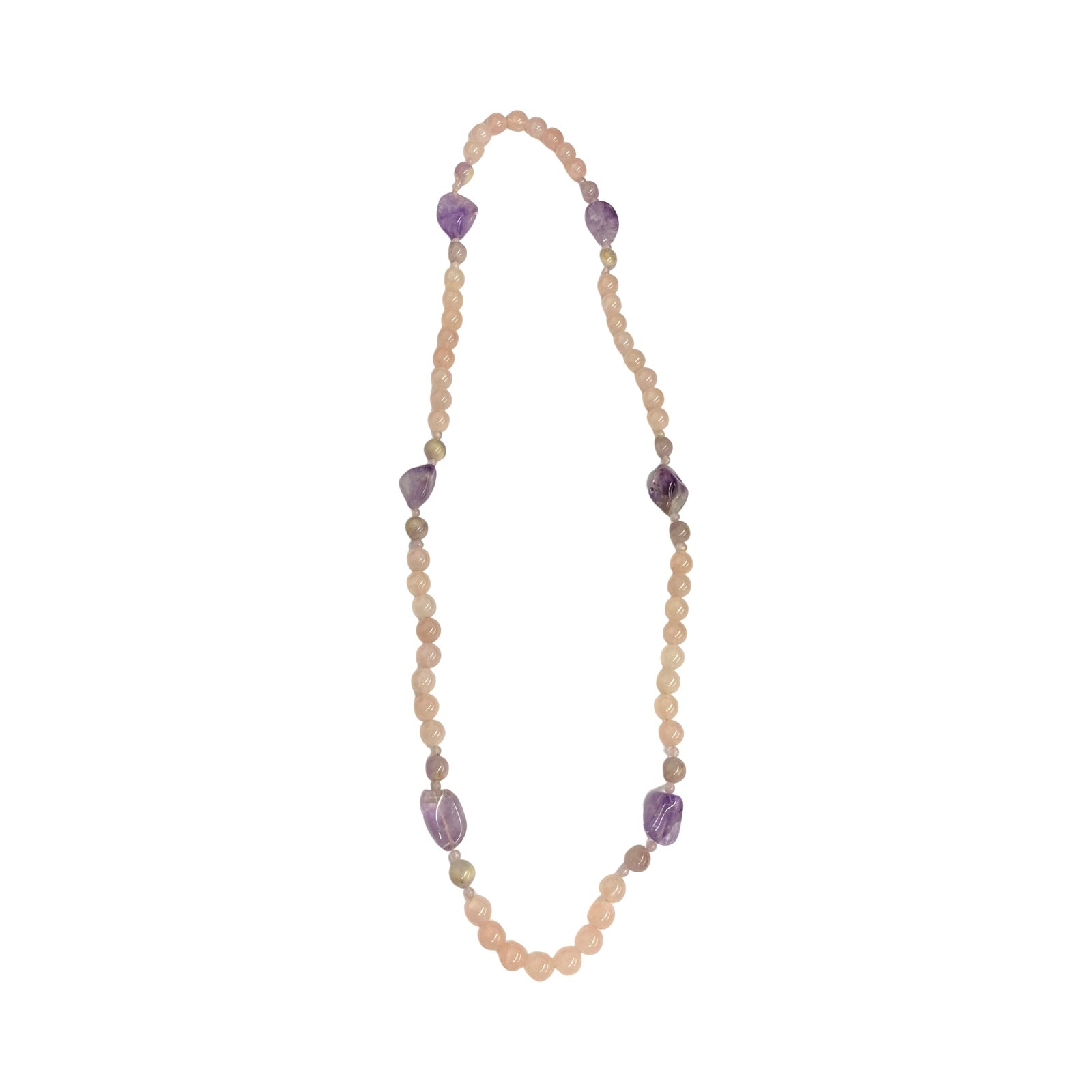 Rose Quartz And Amethyst Bead Necklace