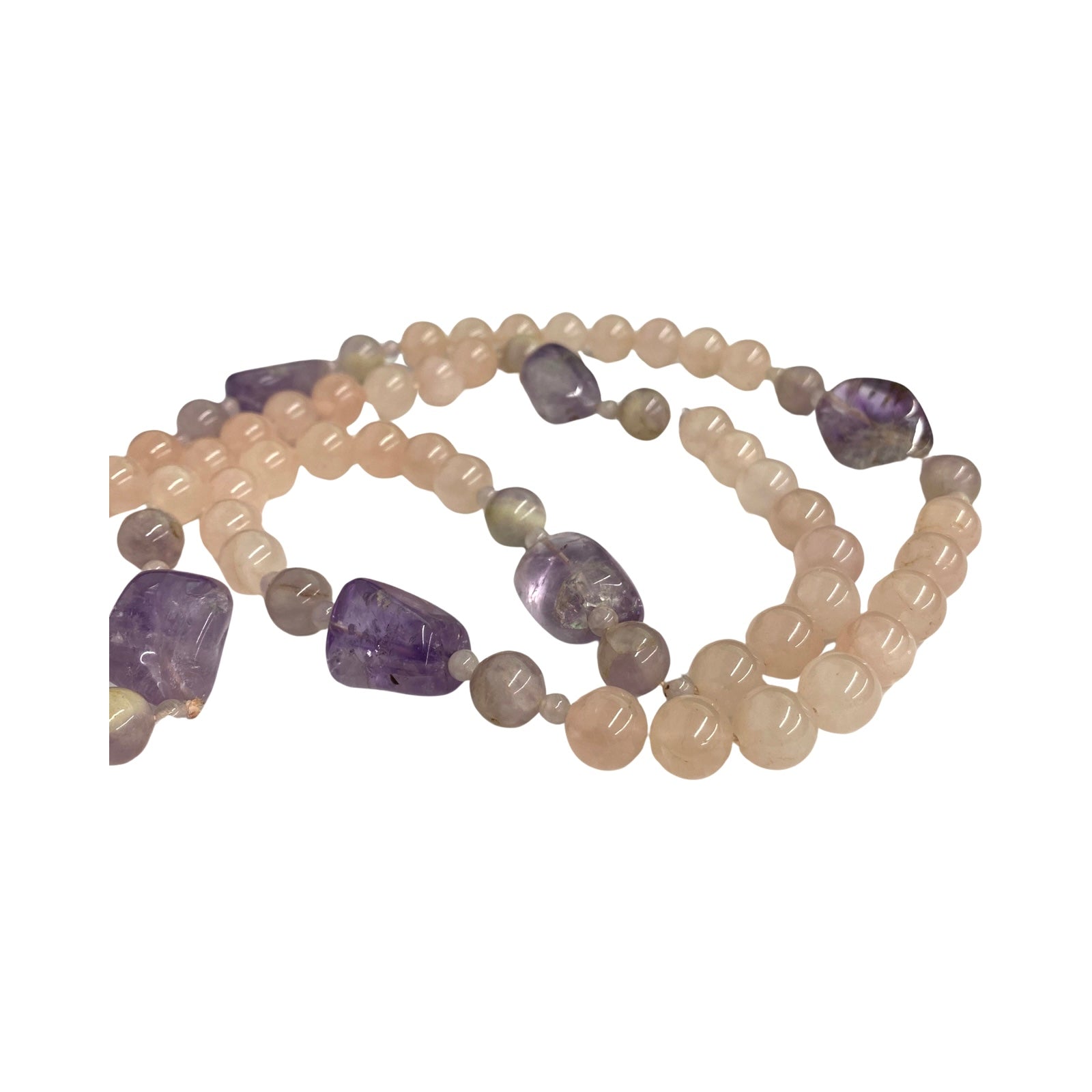 Rose Quartz And Amethyst Bead Necklace