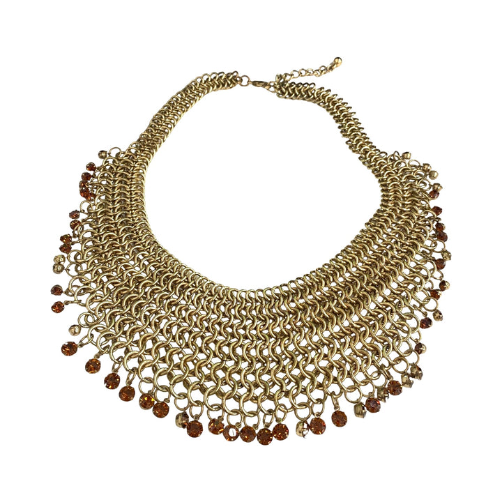 Chain Rhinestone Edge Bib Necklace