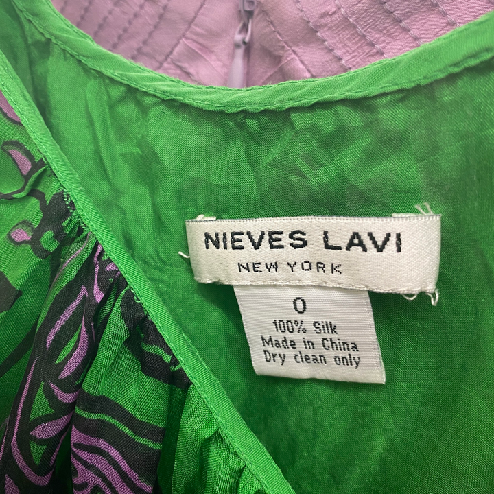 Nieves Lavi Printed Silk Dress-Label