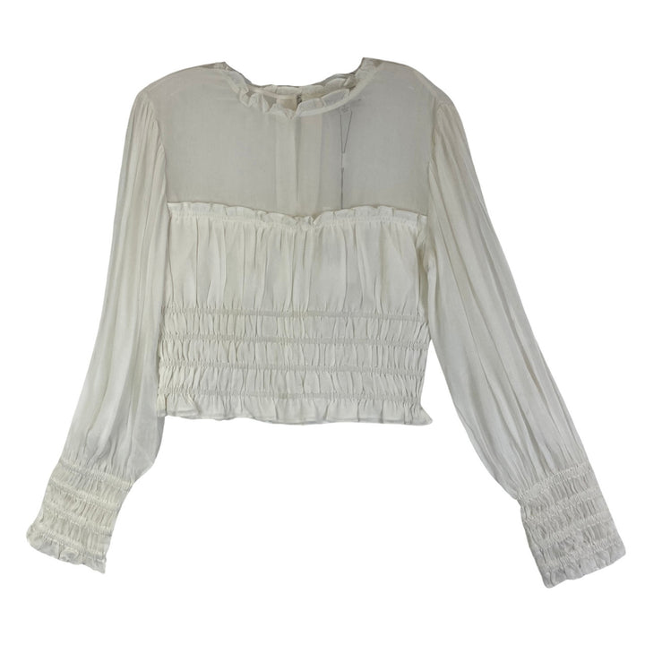 Something Navy Corset Blouse-White Front