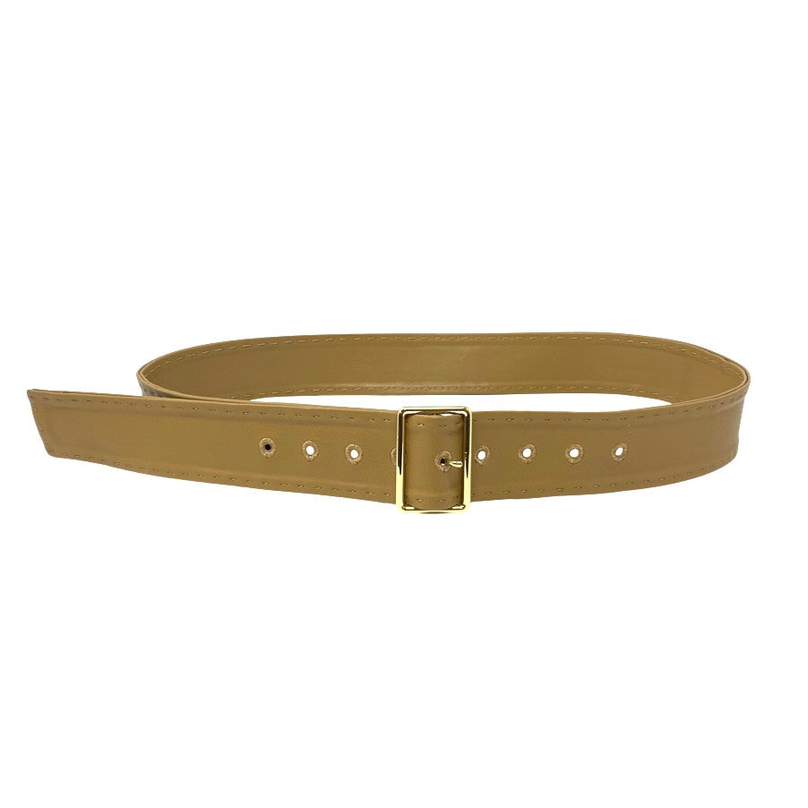 Flat Faux Leather Contrast Stitch Belt-Thumbnail