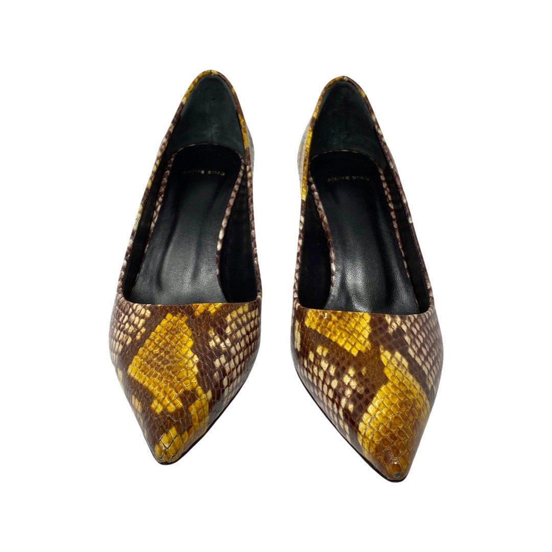 Anine Bing Python Devon Pumps-Brown Front