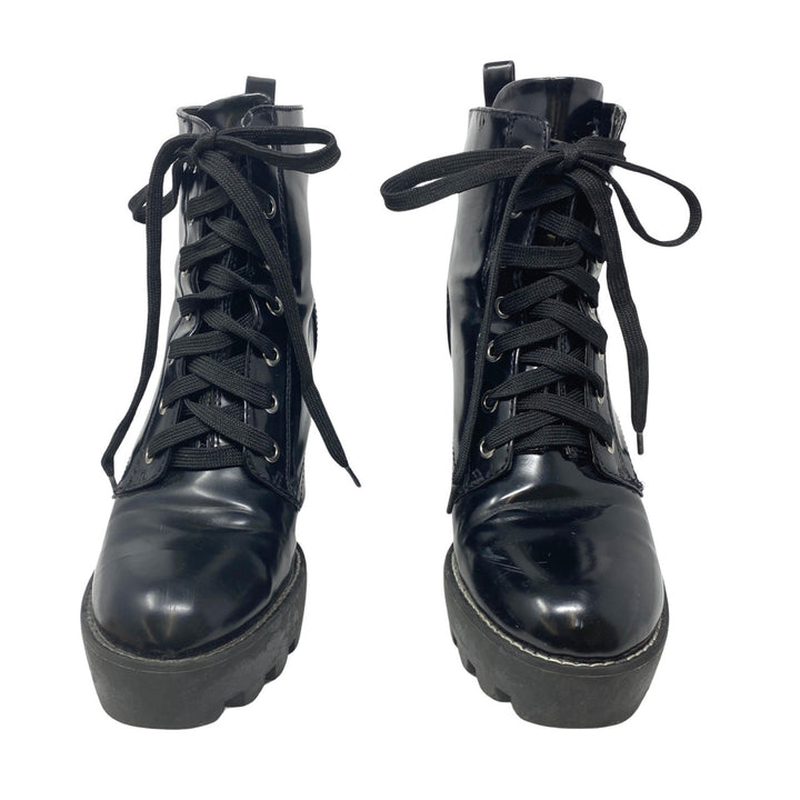 Zara Lace up Platform Heel Boots-Front