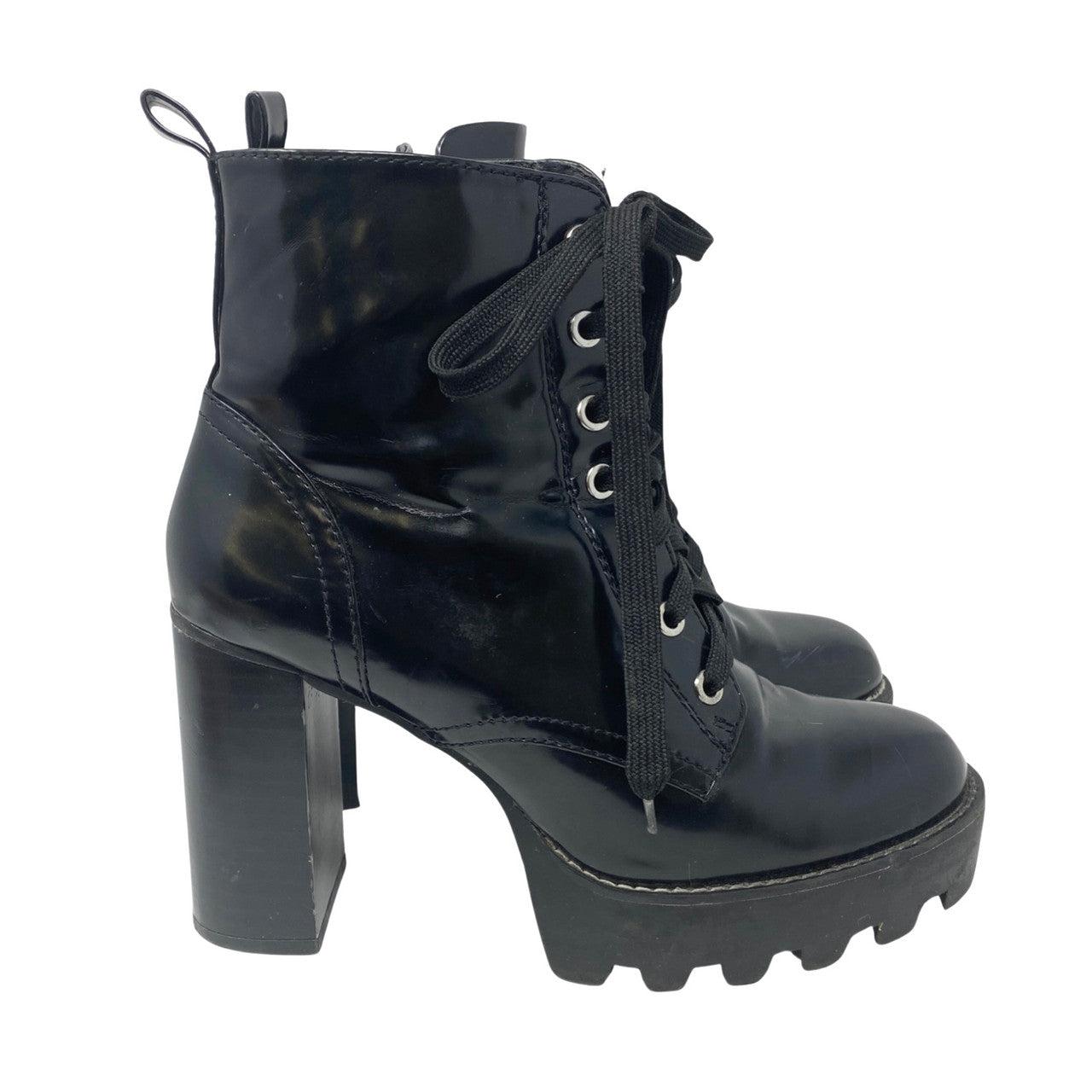 Zara Lace up Platform Heel Boots-Thumbnail