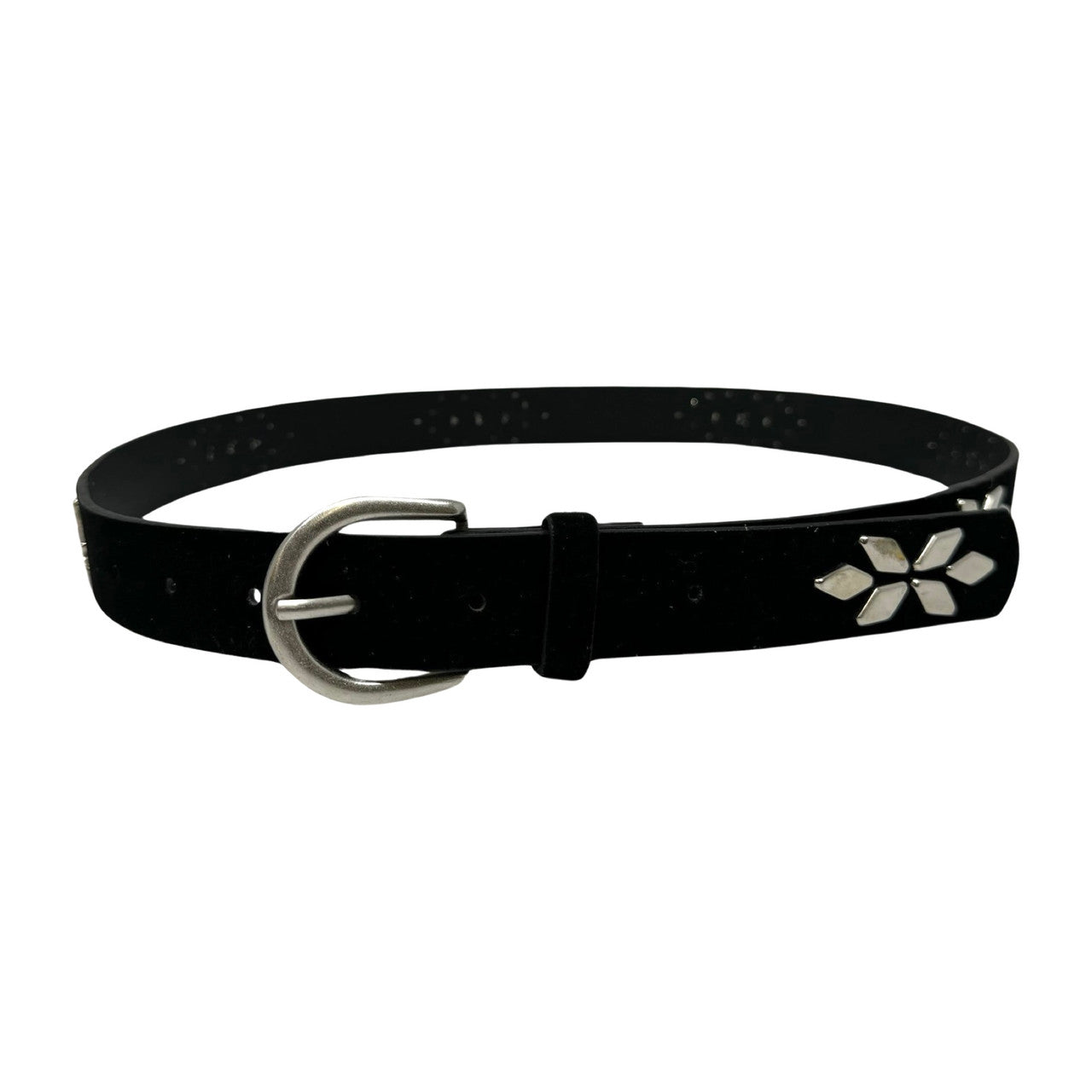 Faux Leather Flower Stud Fashion Belt-Thumbnail