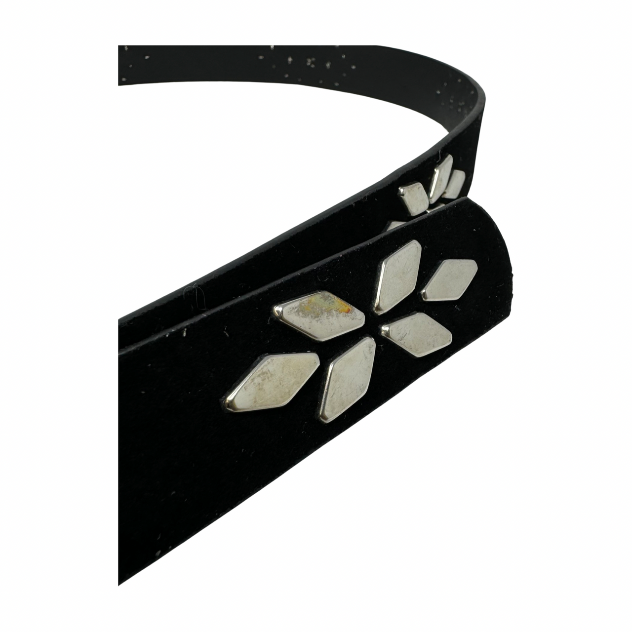 Faux Leather Flower Stud Fashion Belt-Detail