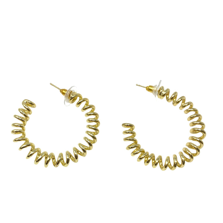 Coil Gold Tone Hoop Earrings