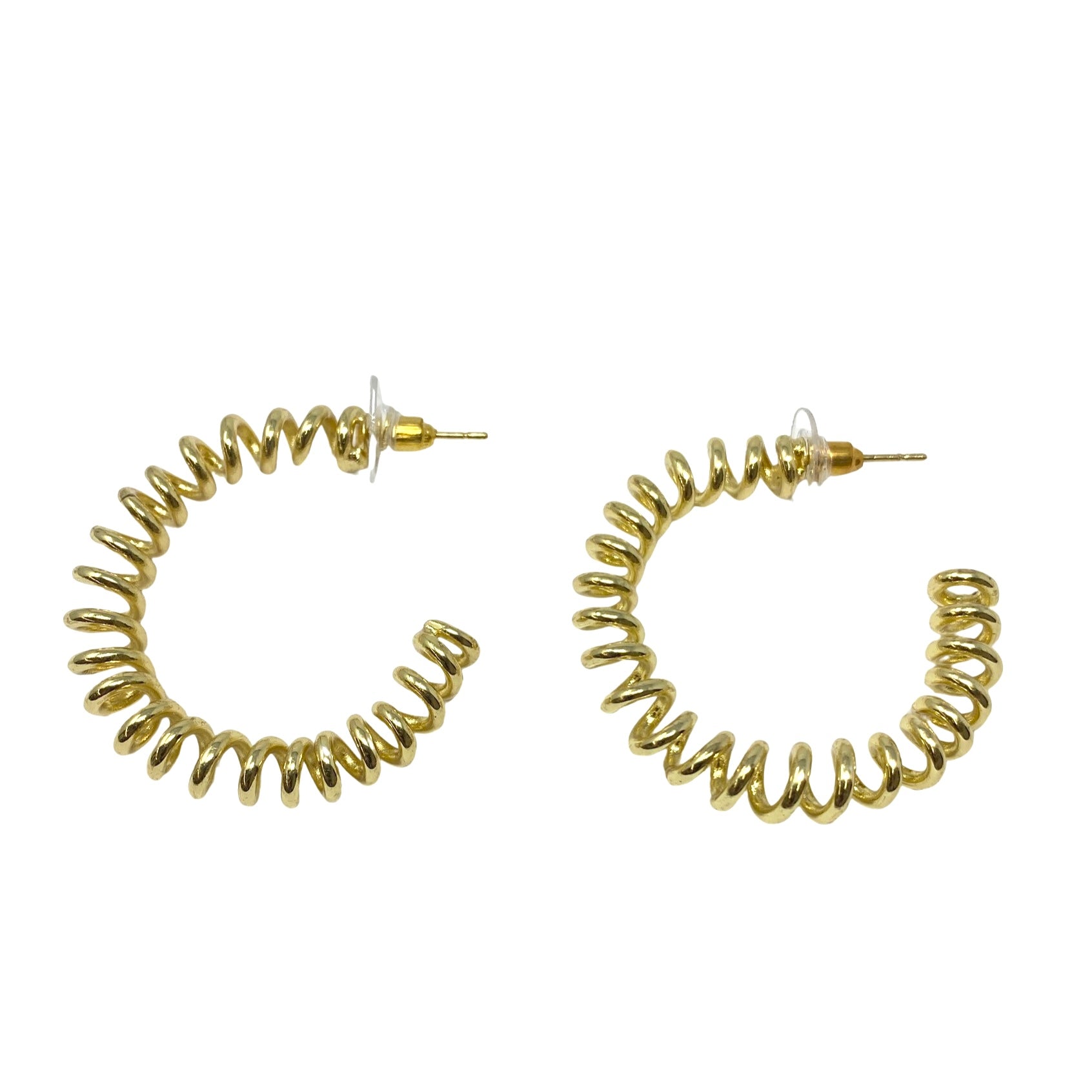 Coil Gold Tone Hoop Earrings