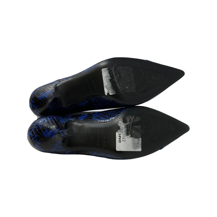 Anine Bing Python Devon Pumps-Blue Bottom