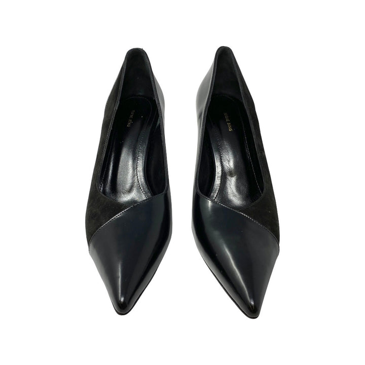 Anine Bing High-Shine and Matte Devon Pumps-Front