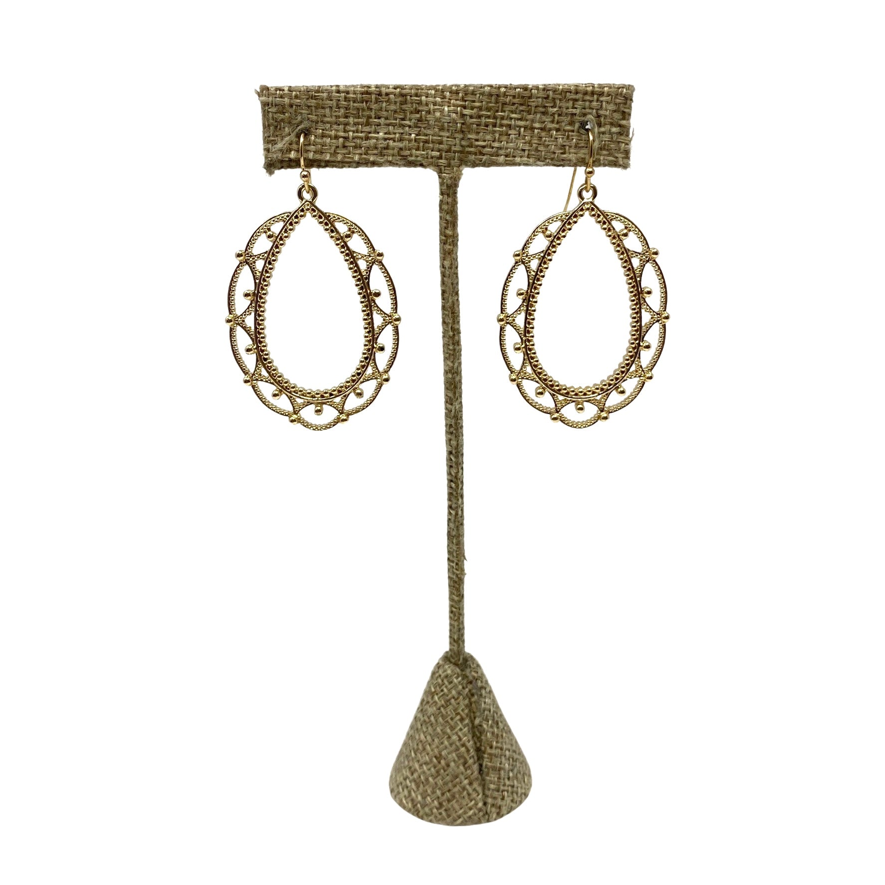Ornate Oval Drop Earrings