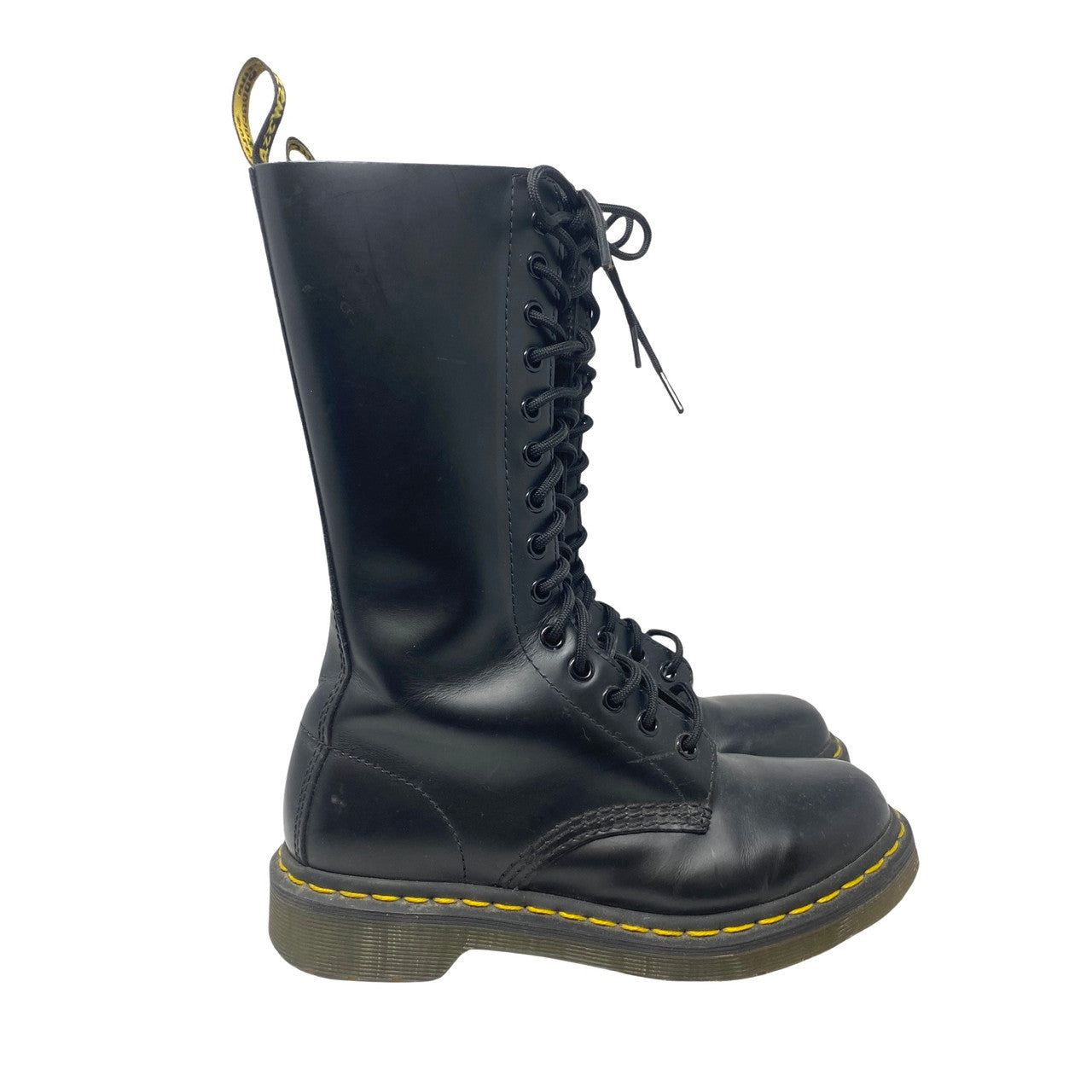 Dr Martens Tall Lace up Leather Boots-Side