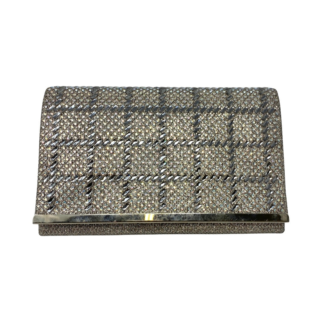 Dmargeaux Silver Rhinestone Glitter Chain Strap Clutch-Thumbnail