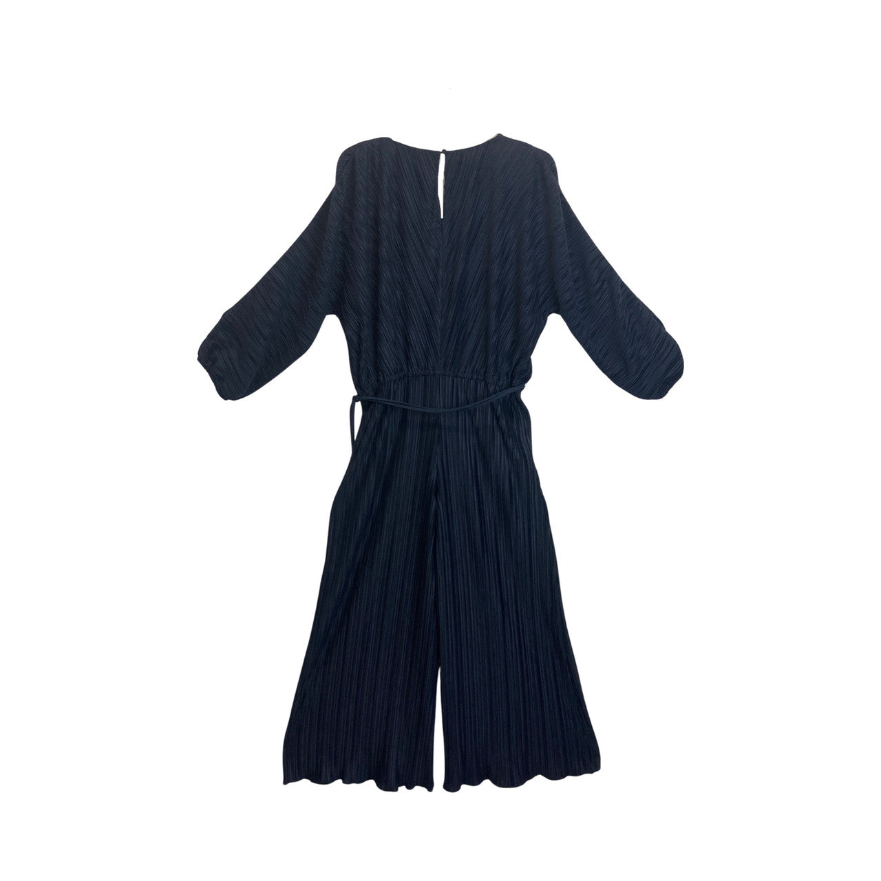 Something Navy Pleated V-Neck Jumpsuit-Back