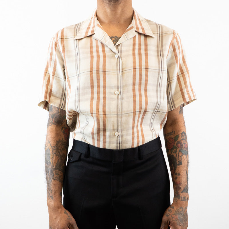 Duckie Brown Semi Sheer Plaid Button Up