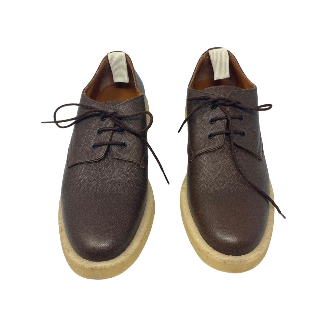 Woman by Common Projects Cadet Pebbled Derby Shoes-Brown front