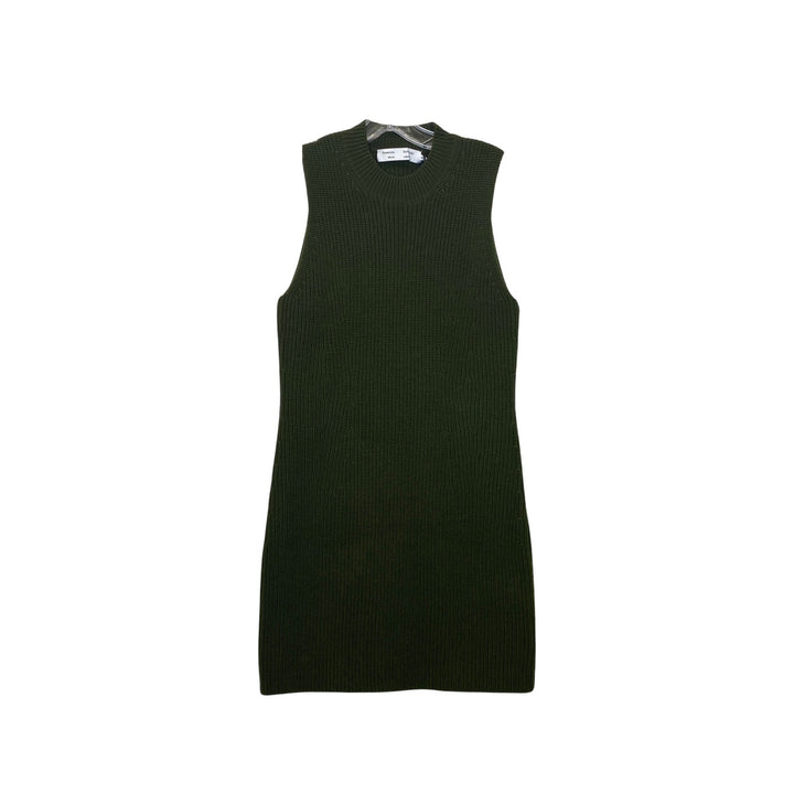 Proenza Schouler White Label Sleeveless Cash Feel Wool Mini Dress-Green front