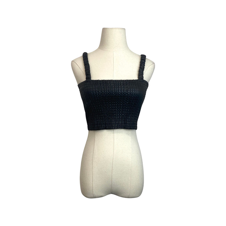 Proenza Schouler White Label Faux Leather Top-Black Costumer