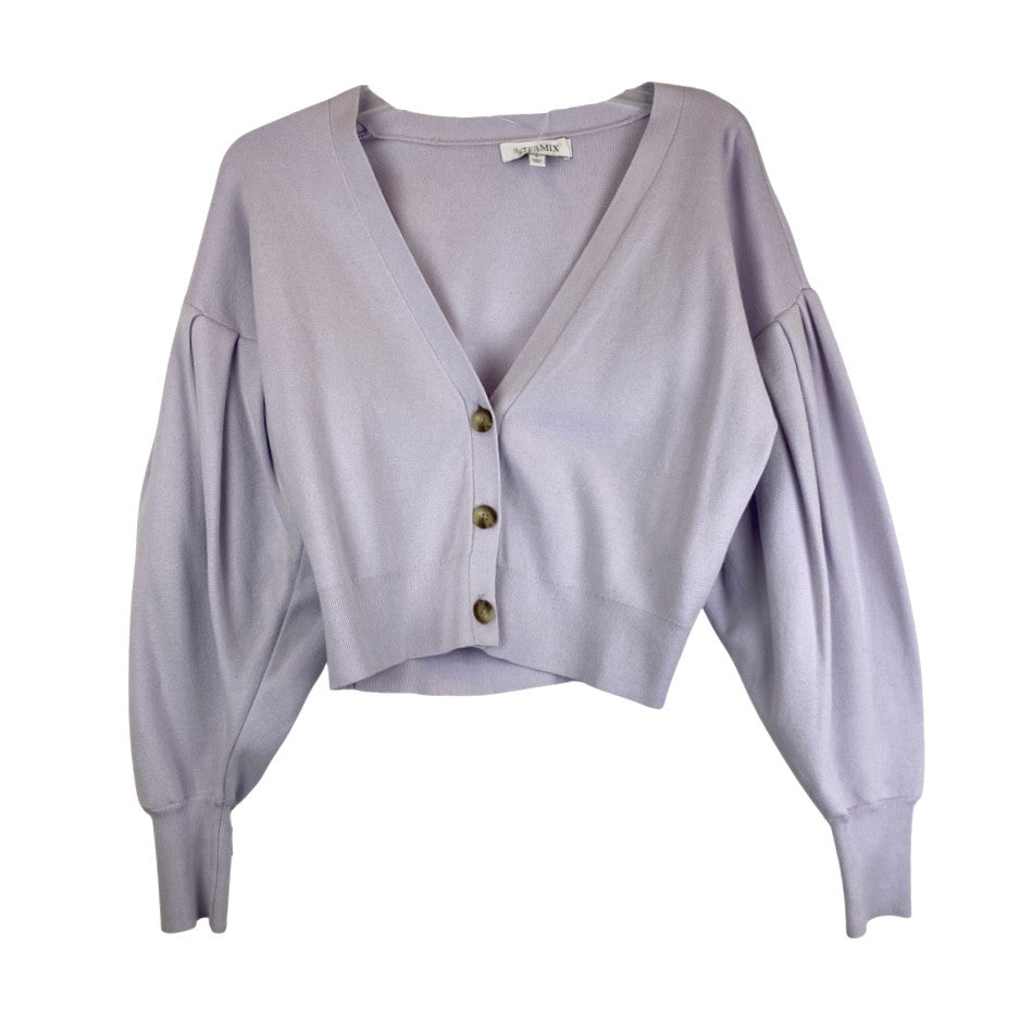 Intermix Cropped Button Up Cardigan-Thumbnail
