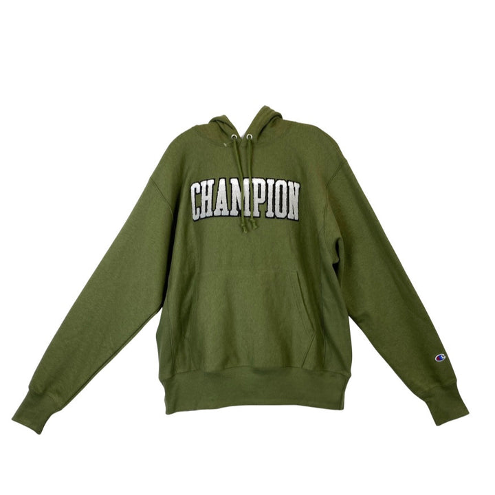 Champion Logo Applique Reverse Weave Hoodie-Thumbnail