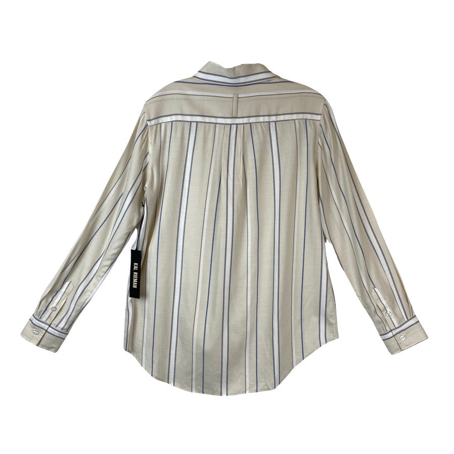 Kal Rieman Khaki Stripe Box Pleat Ginna Shirt-back