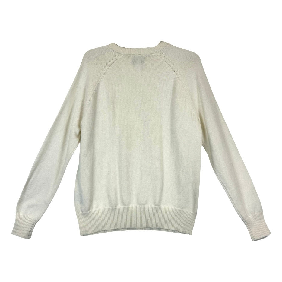 Lad by Demylee White Cable Knit Sweater-Back