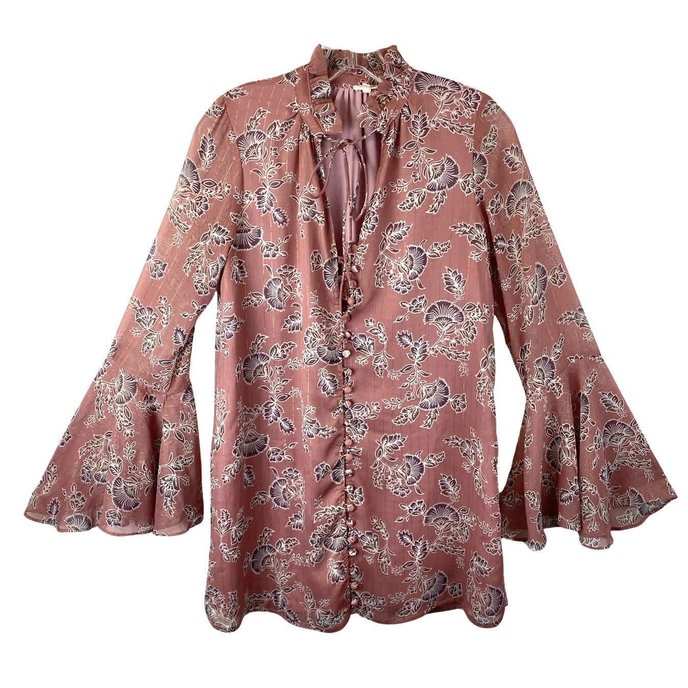 En Creme Floral Long Sleeved Top