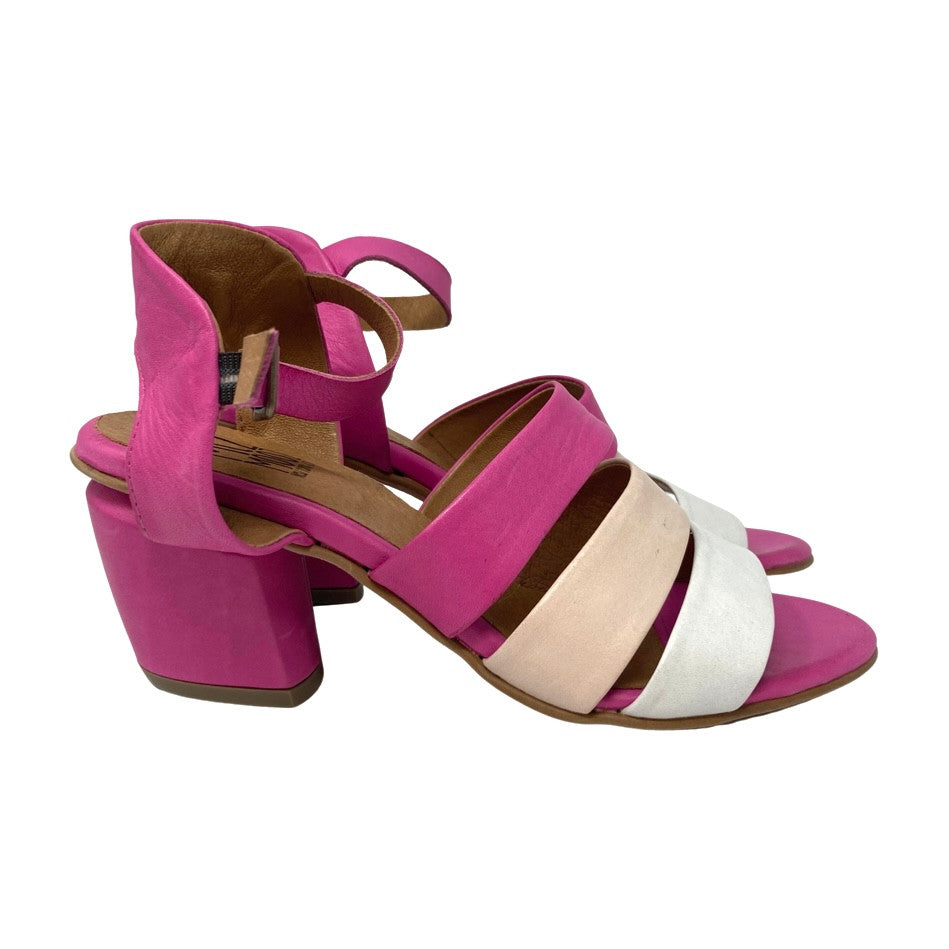 Miz Mooz Multicolor Strappy Block Heeled Sandal-Thumbnail pink