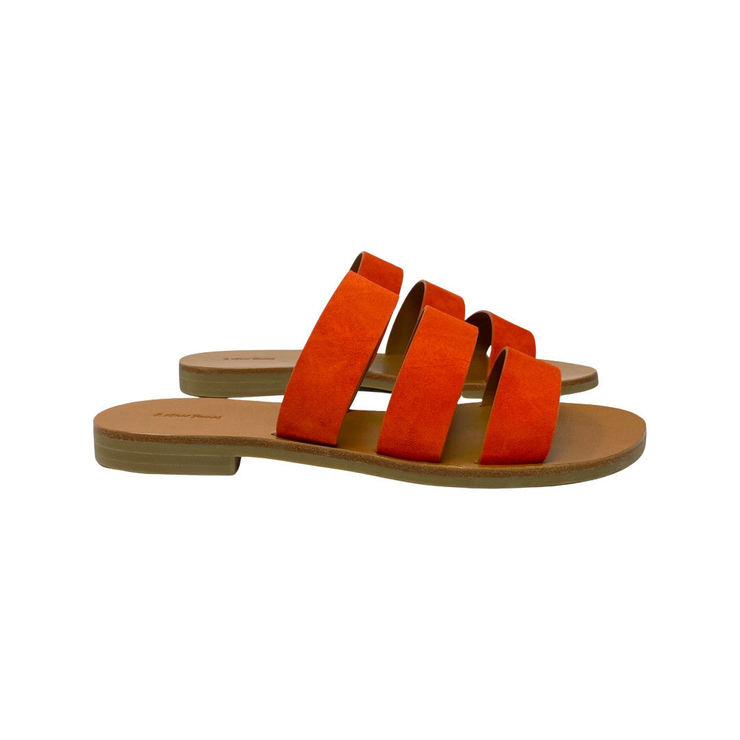 & Other Stories Orange Suede Strap Sandals-Thumbnail
