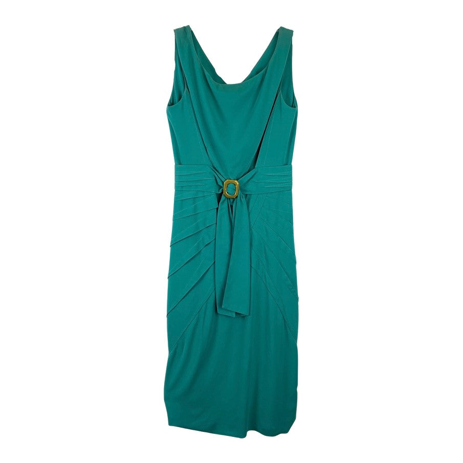 Zac Posen Bi-Stretch Crepe Turban Dress-Green Front