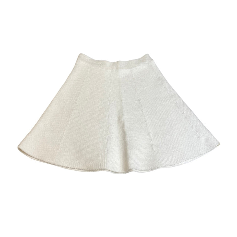 White Knit Circle Skirt-Back