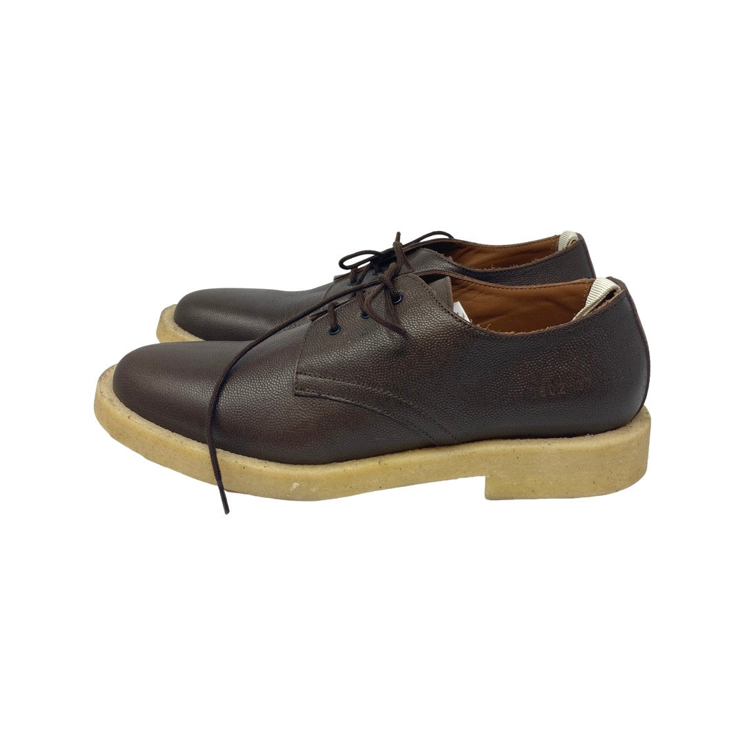 Woman by Common Projects Cadet Pebbled Derby Shoes-Brown side