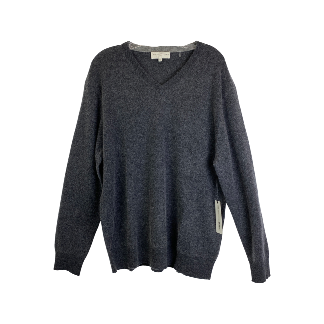 White and Warren Charcoal Gray Wool Blend Sweatshirt-Thumbnail