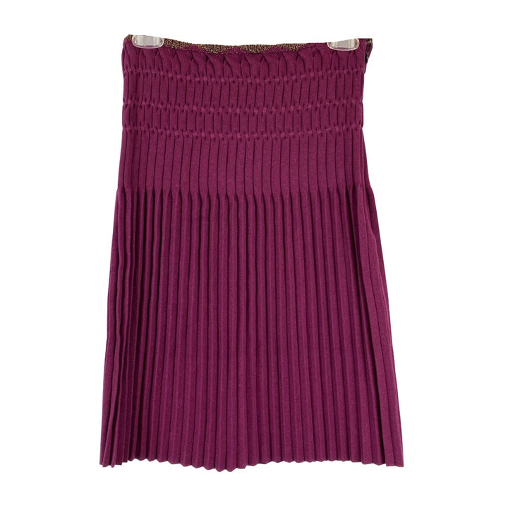 Zac Posen Knit Pleated Skirt-Purple Back