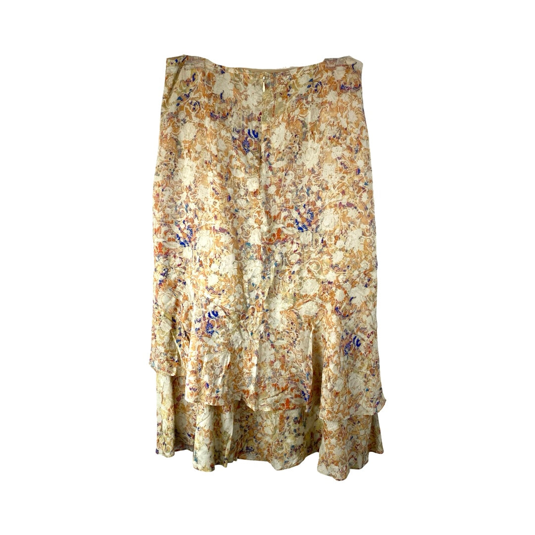 Peruvian Connection Curved Tiered Ruffle Skirt