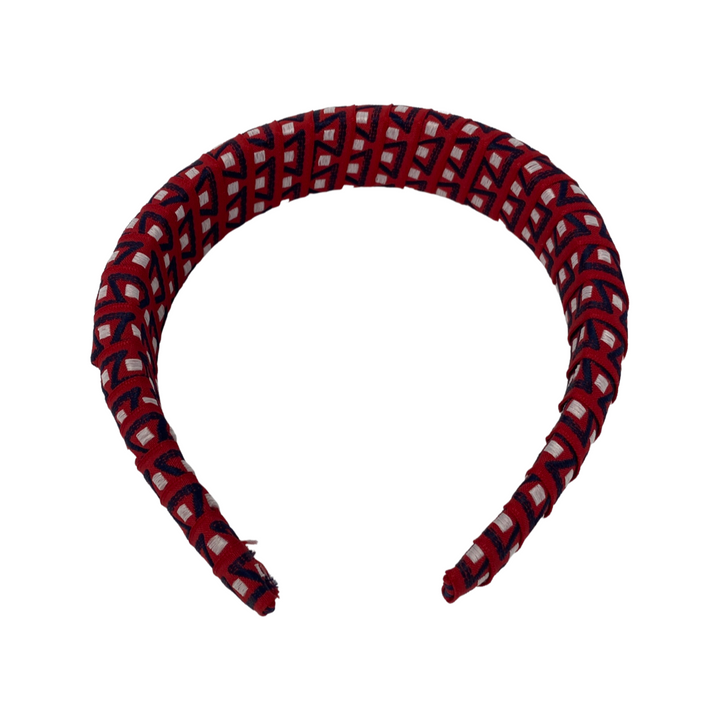 Geometric Ribbon Wrapped Headband-Front