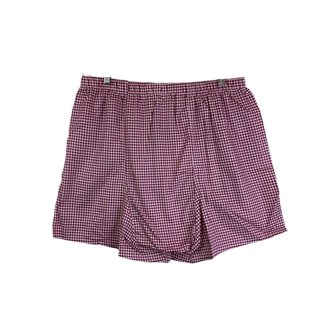 New & Lingwood Red and White Checkered Cotton Boxers-Back