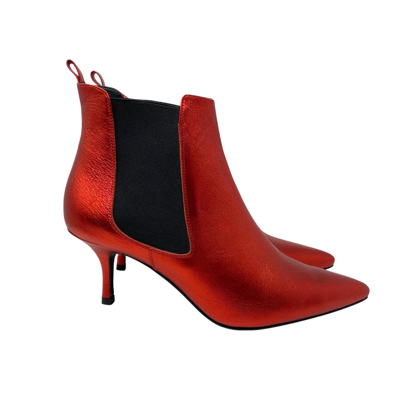 Anine Bing Red Metallic Stevie Boots-Thumbnail