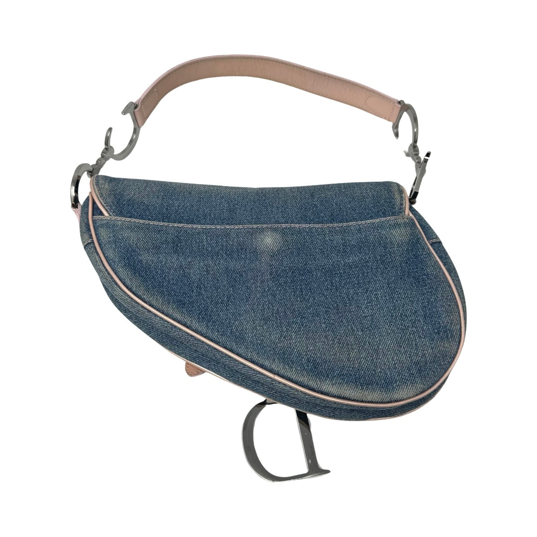 Christian Dior Vintage Denim Saddle Bag-Back