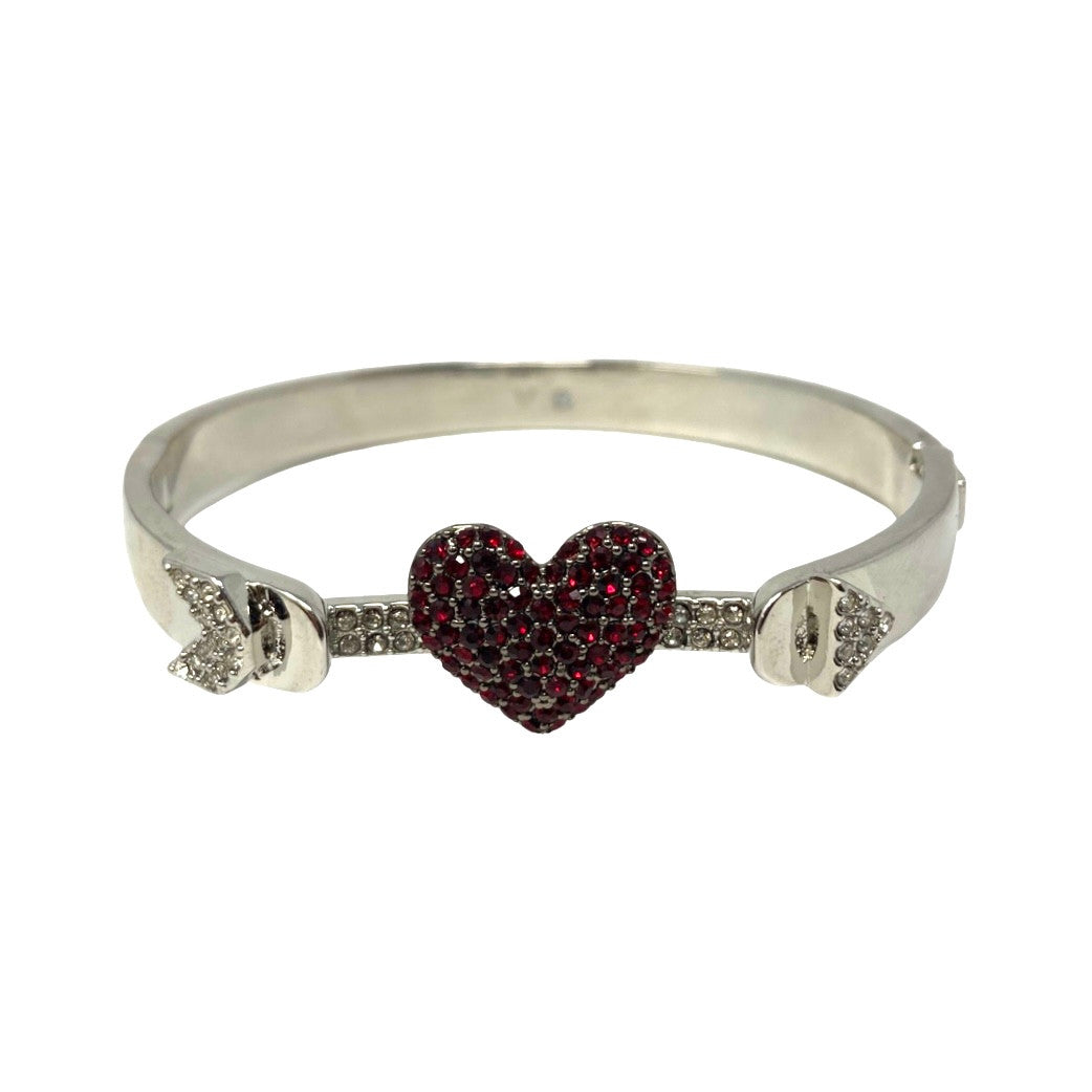 Vince Camuto Silver and Red Pave Heart Bracelet-Thumbnail