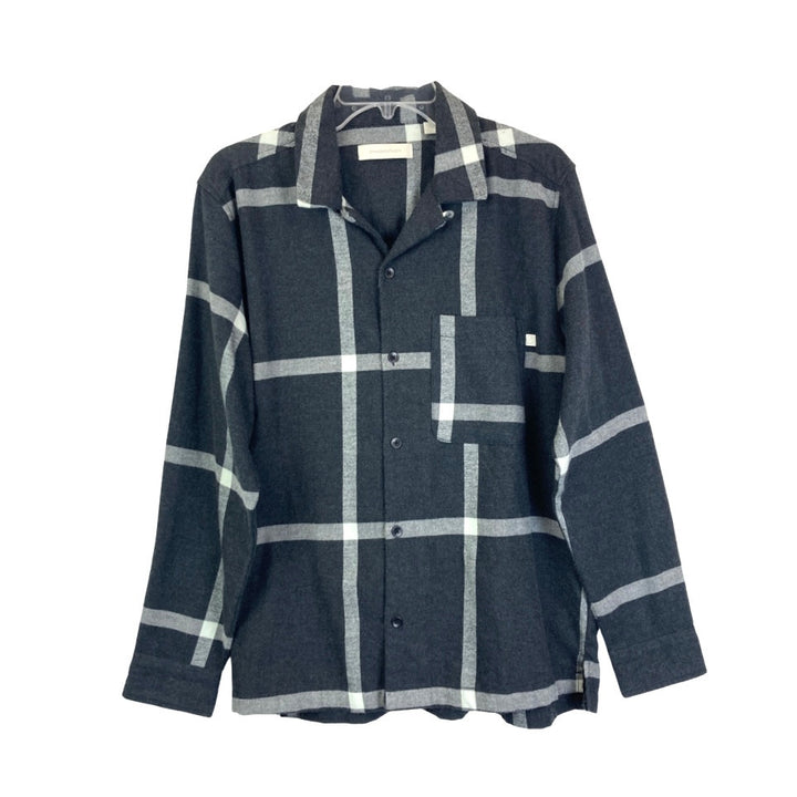 Urban Outfitters X Standard Cloth Plaid Flannel Shirt-Gray Front