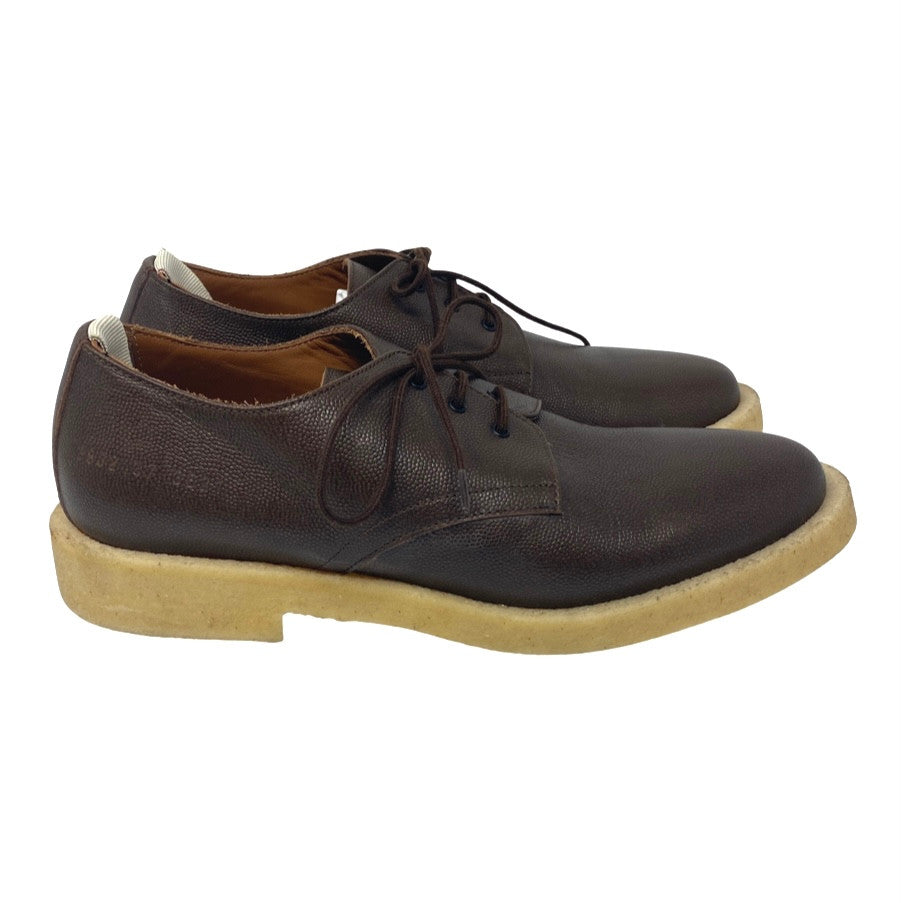 Woman by Common Projects Cadet Pebbled Derby Shoes-Brown thumbnail