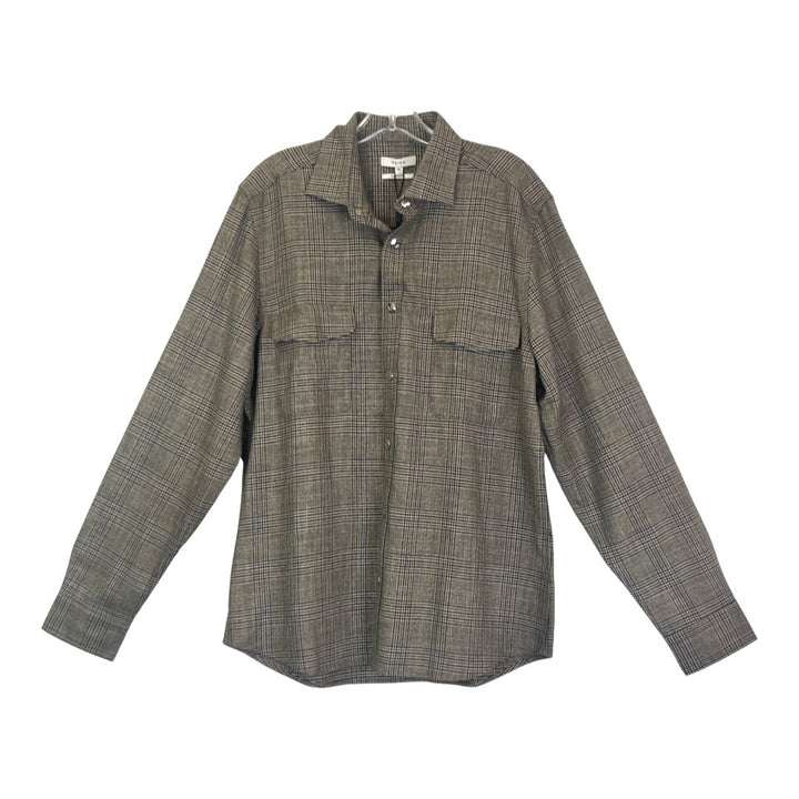 Reiss Peaky Check Press Stud Overshirt-Thumbnail