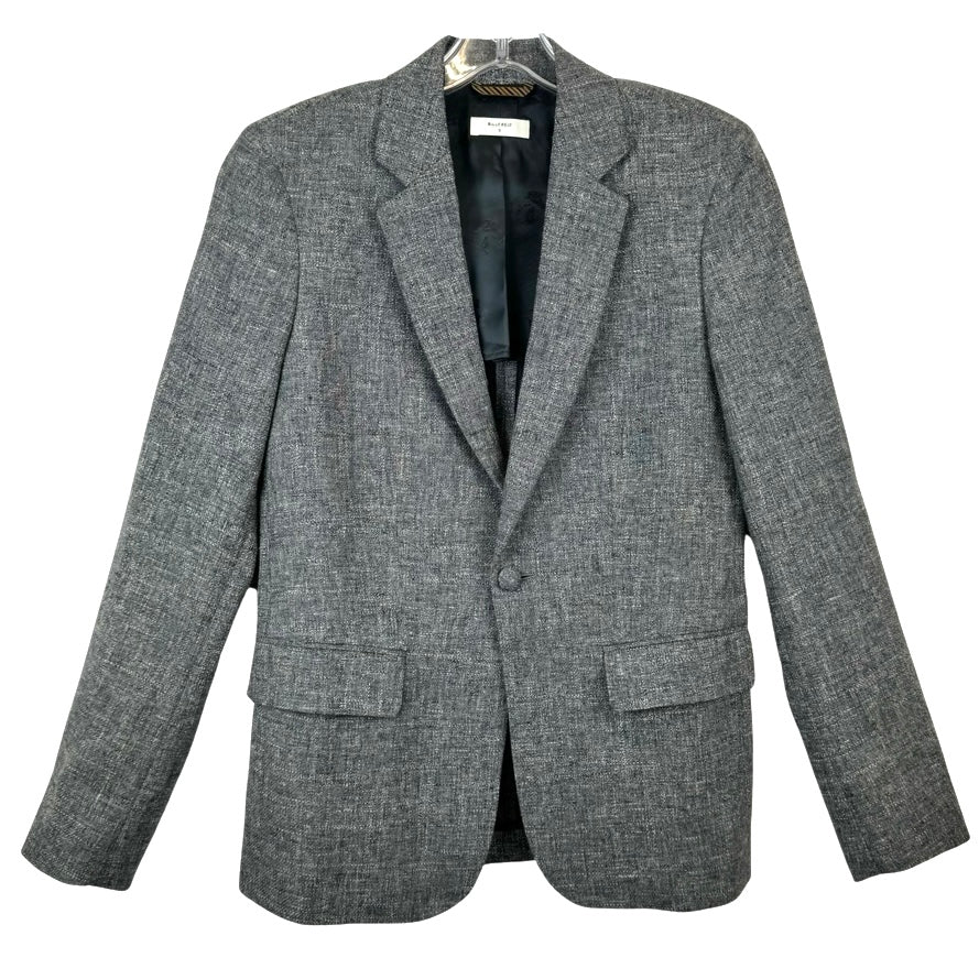 Billy Reid Linen Blend Charcoal Tuxedo Jacket