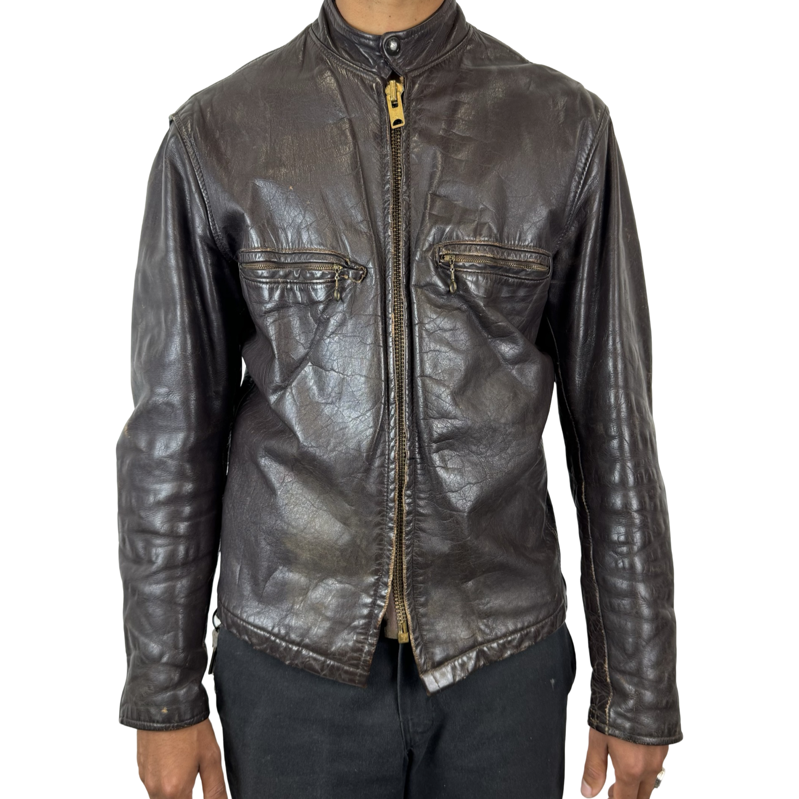 Vintage Distressed Genuine Leather Jacket