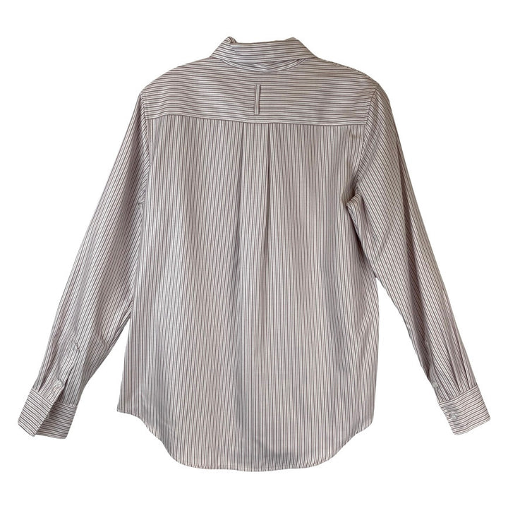 Kal Rieman Wine Ticking Stripe Box Pleat Ginna Shirt-back