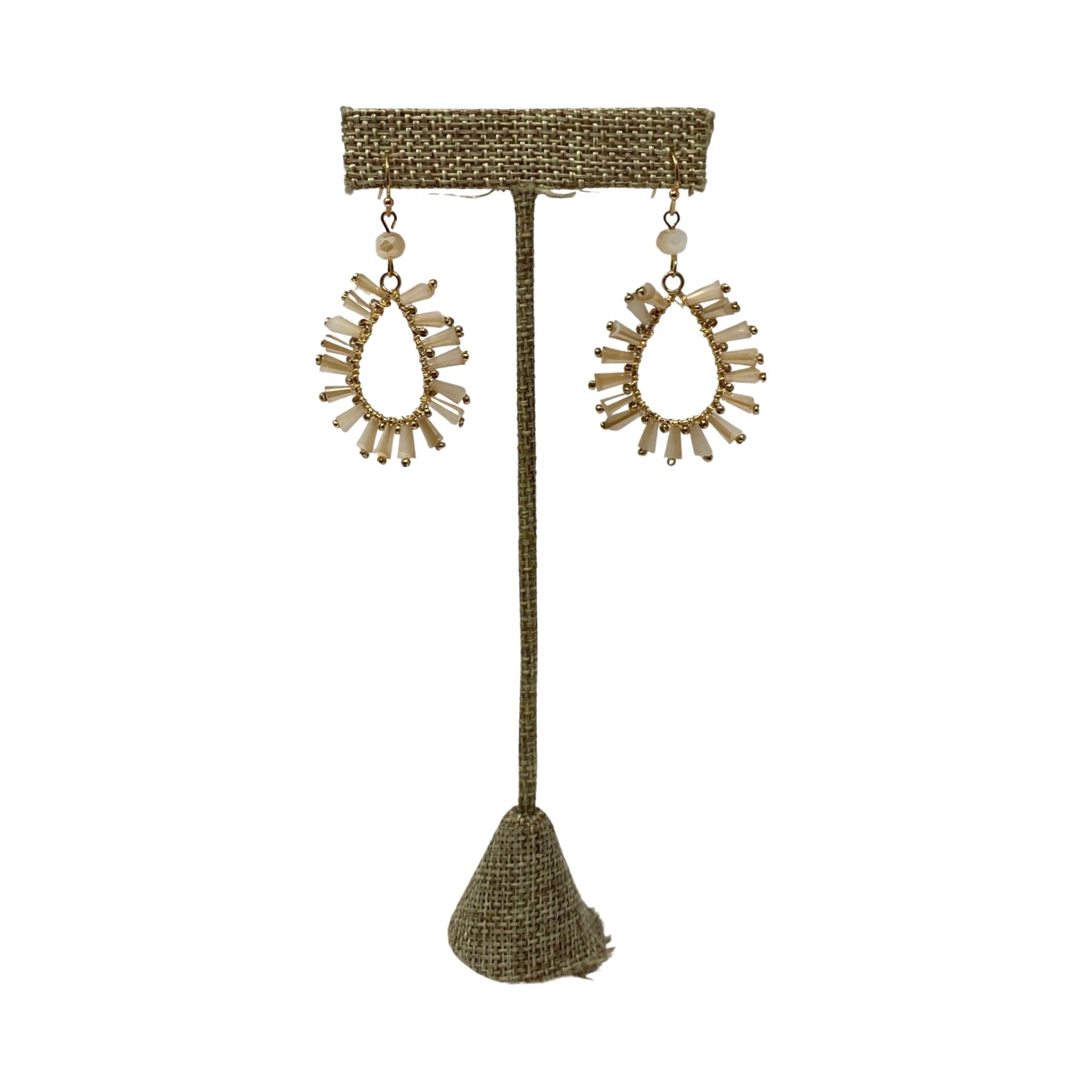 Tear Drop Beaded Earrings