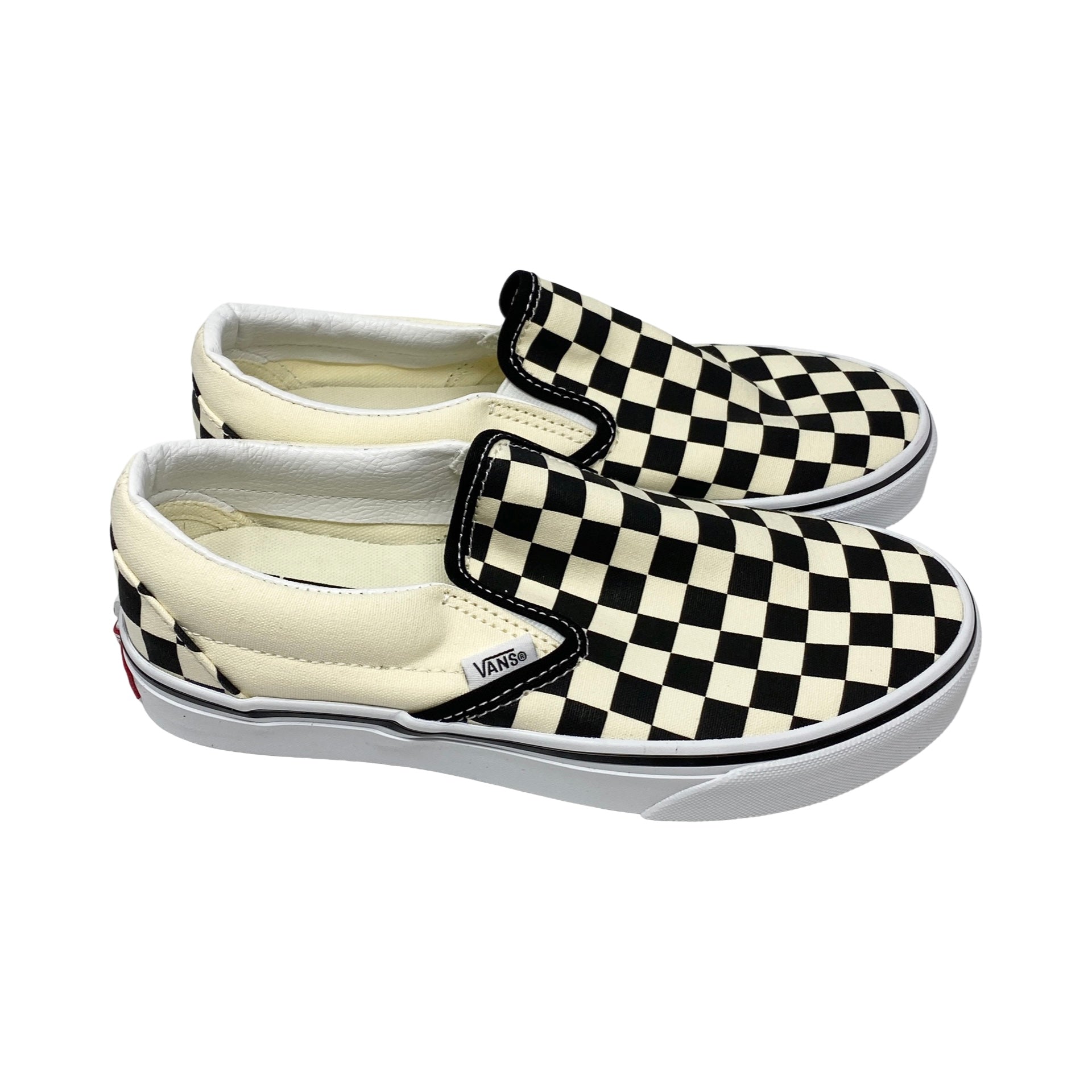 Vans Classic Black and White Checkerboard Slip On Shoes